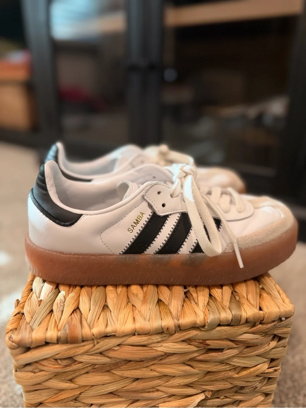 Adidas Samba XLG White Black Gum Platform Sneakers Women’s Size 6